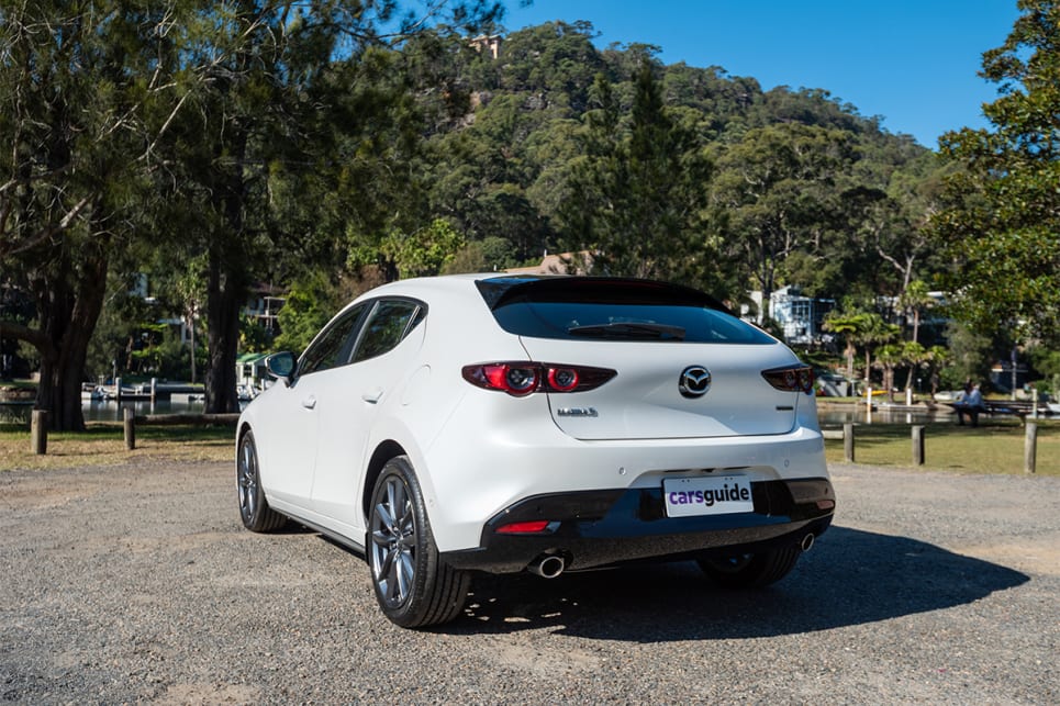 The Mazda3 was also the only car with standard paint, which surprised all of us on this test because the Snowflake White Pearl Mica looks like a premium hue.
