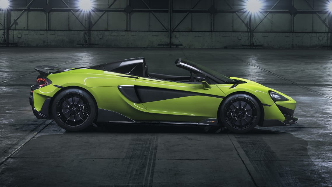 McLaren says its 600LT Spider weighs just 50kg more than the coupe equivalent, tipping the scales at 1297kg (dry).