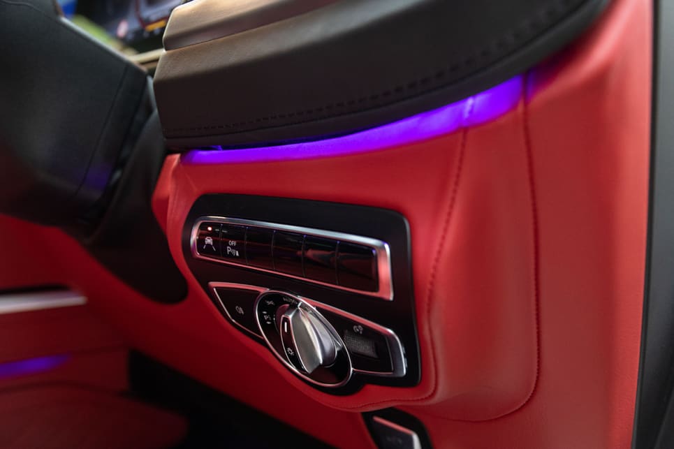 The ambient lighting set-up offers a choice of 64 colours. (image credit: Dean McCartney)