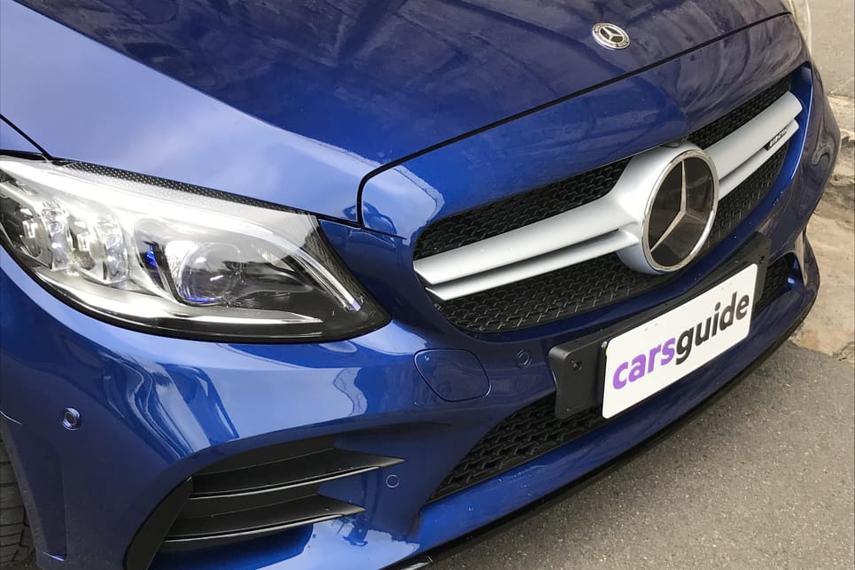 The current C-Class coupe is a familiar sight, but the C 43 beefs it up with fins in the air intakes and ‘air curtain’ vents.