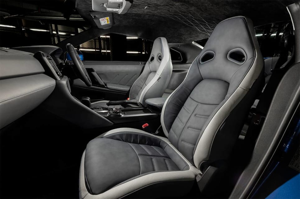 The GT-R's 2+2 layout offers similar space to a Porsche 911.