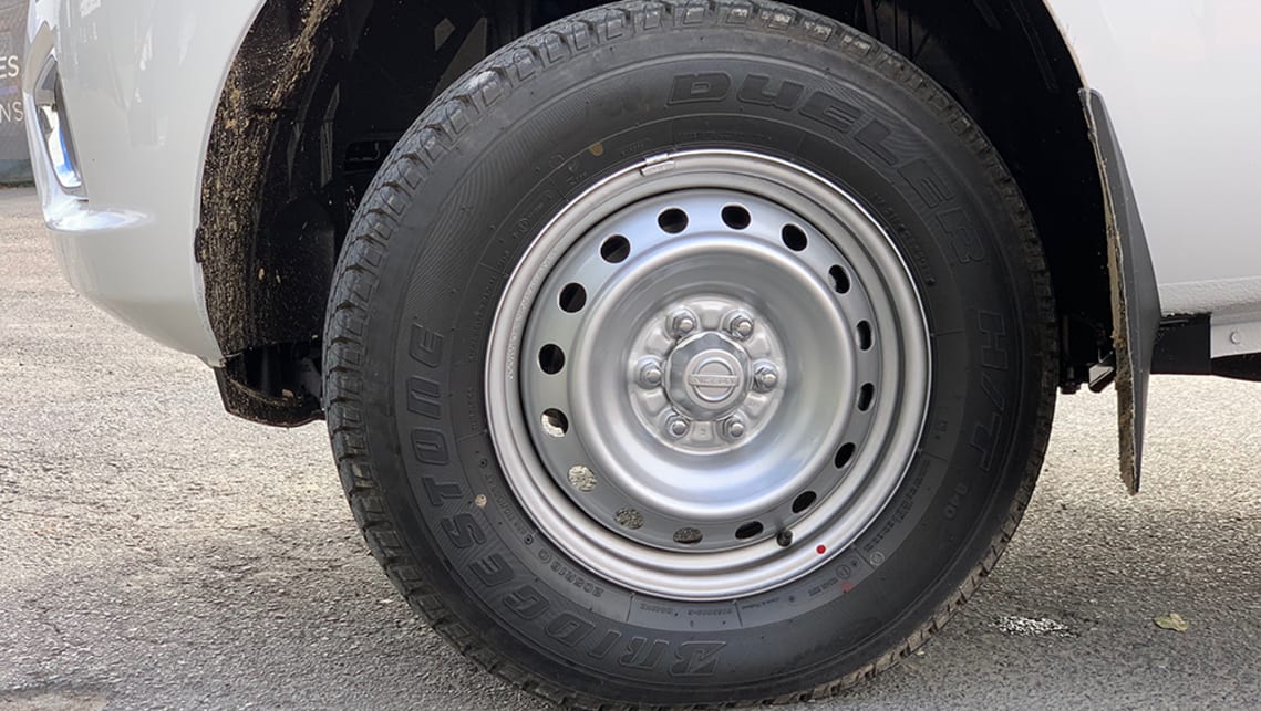It rocks tradie-spec 16-inch steel wheels clad with Bridgestone Dueler H/T rubber.