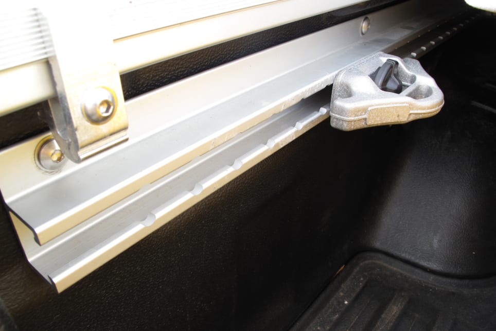 Nissan’s 'utili-track' rail system allows you to secure loads with ease.