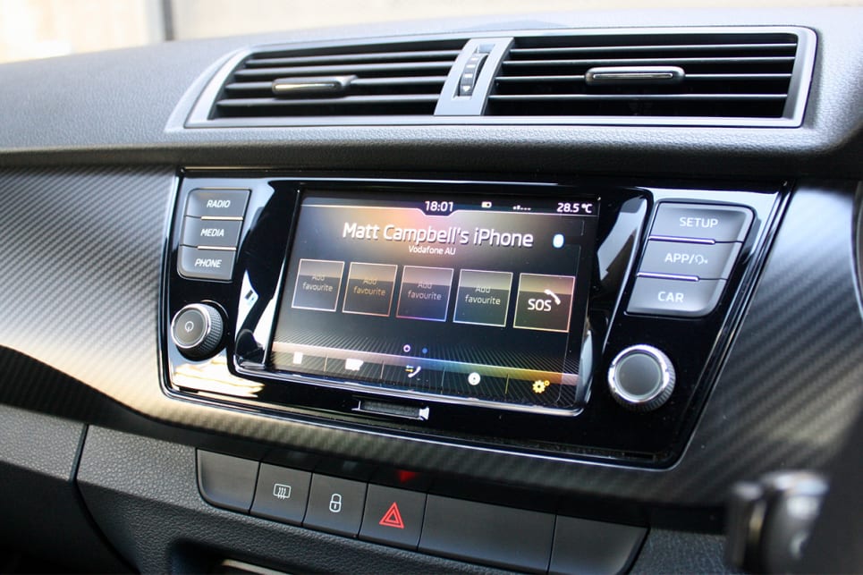 The 6.5-inch touchscreen comes with Apple CarPlay and Android Auto.