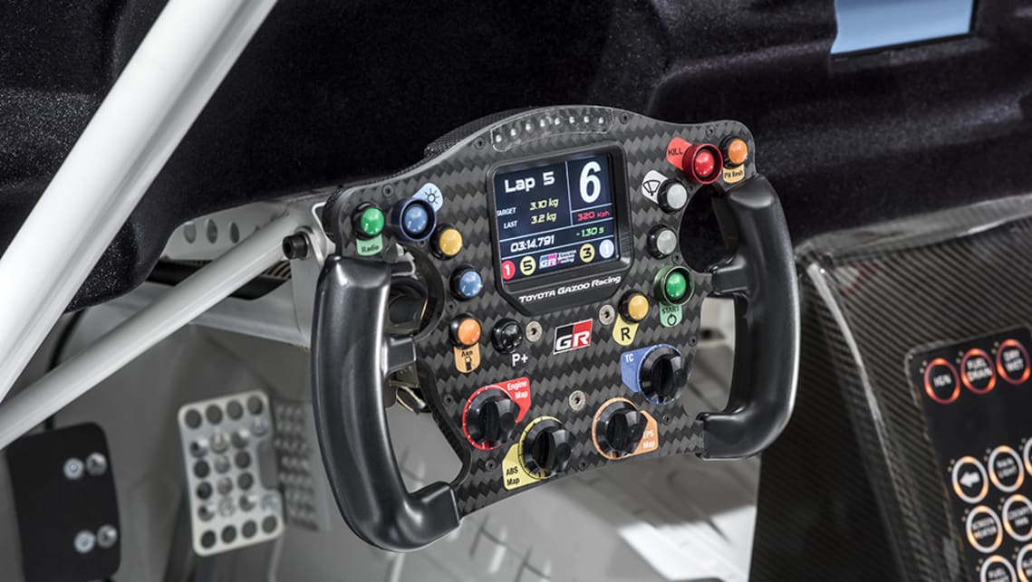 The concept has race-spec paddle shifters mounted behind the steering wheel.