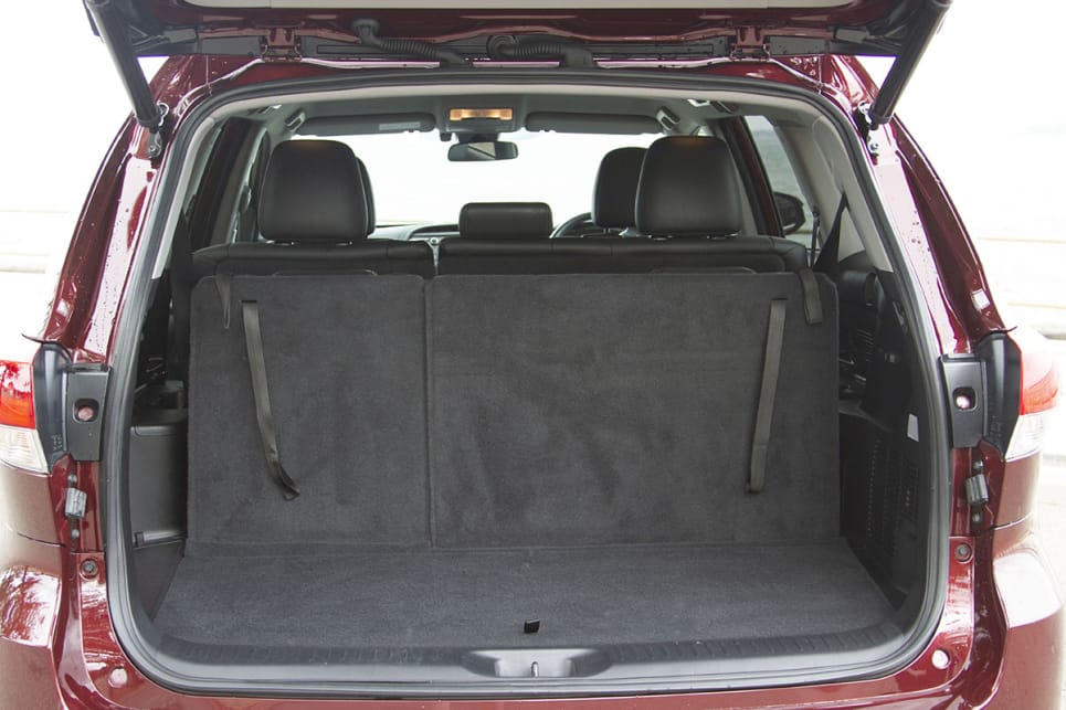 The boot starts at 195 litres with all three seating rows in use.