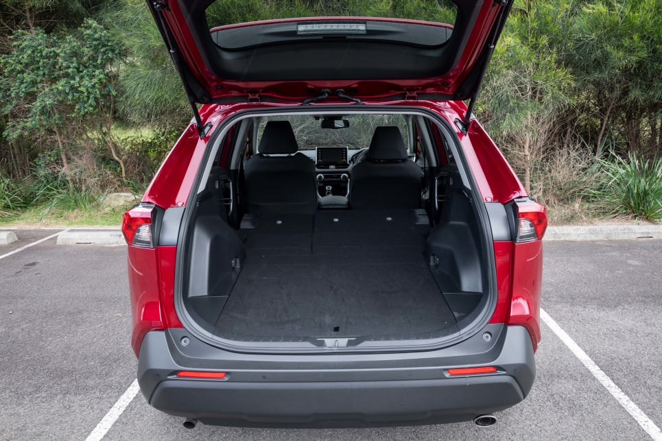 The Toyota has a copious cargo zone which allows for easier loading.