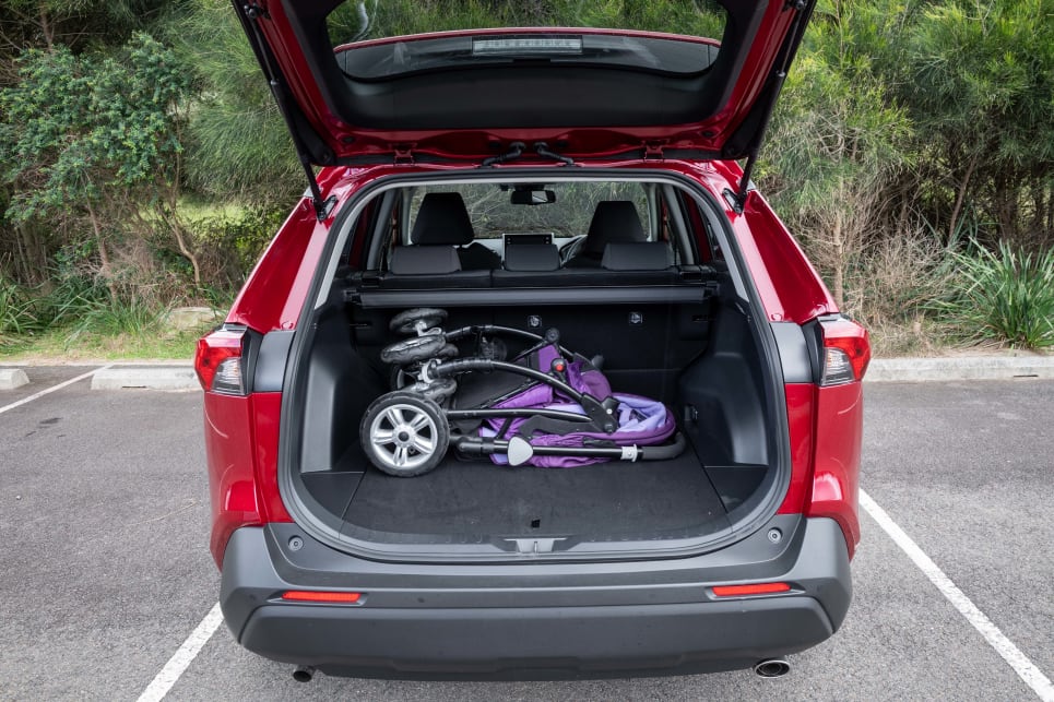 The size of the RAV4's boot opening is wider and taller than its competitors.