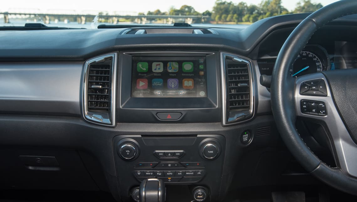 The Ford has an 8.0-inch display with Apple CarPlay and Android Auto. (Image credit: Brendan Batty)
