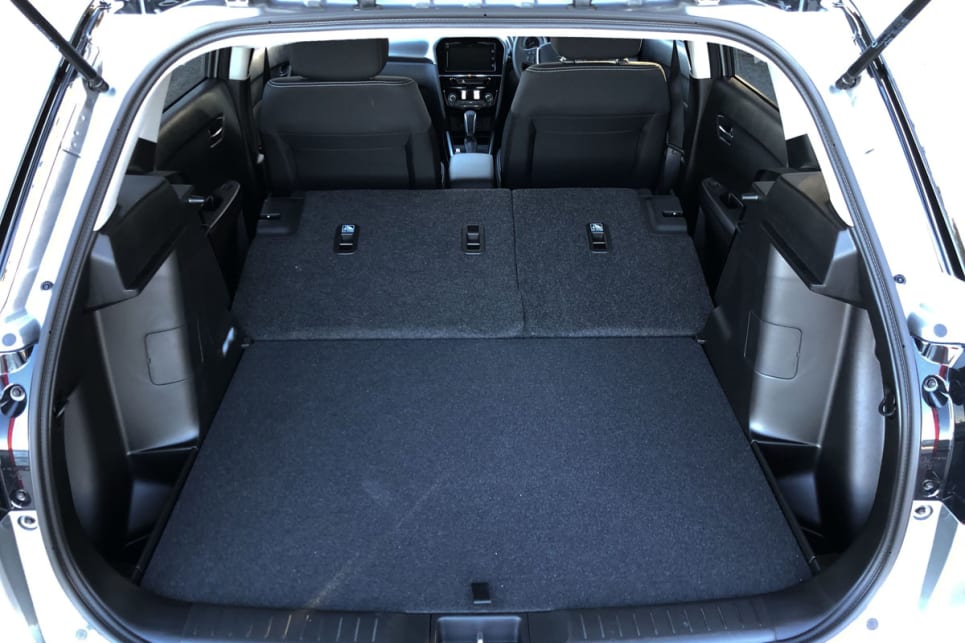 Its volume starts at a decent 375 litres. Drop the rear seats and space increases to 1120 litres.
