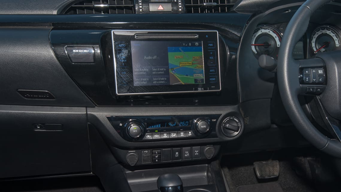 The Toyota has sat nav but no smartphone mirroring for its smaller 7.0-inch screen. (Image credit: Brendan Batty)