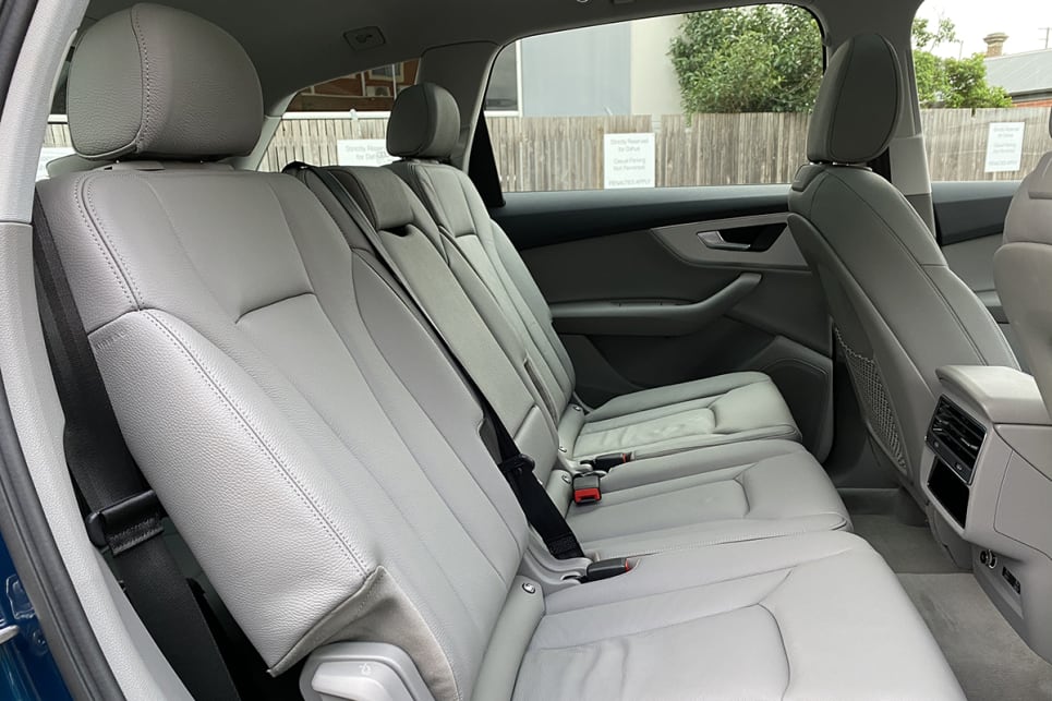 The second row is spacious and easy to get in and out of, even when set up to make the rear occupants as comfortable as possible. (image: Justin Hilliard)