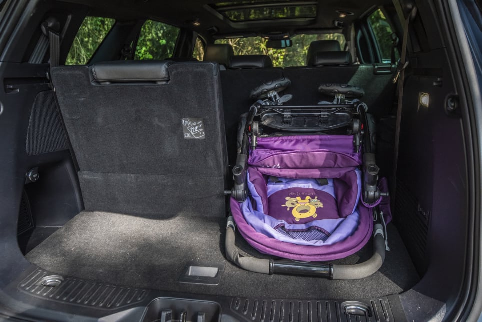 Carsguide pram in the Everest with six seats up (pictured: Ford Everest Titanium).