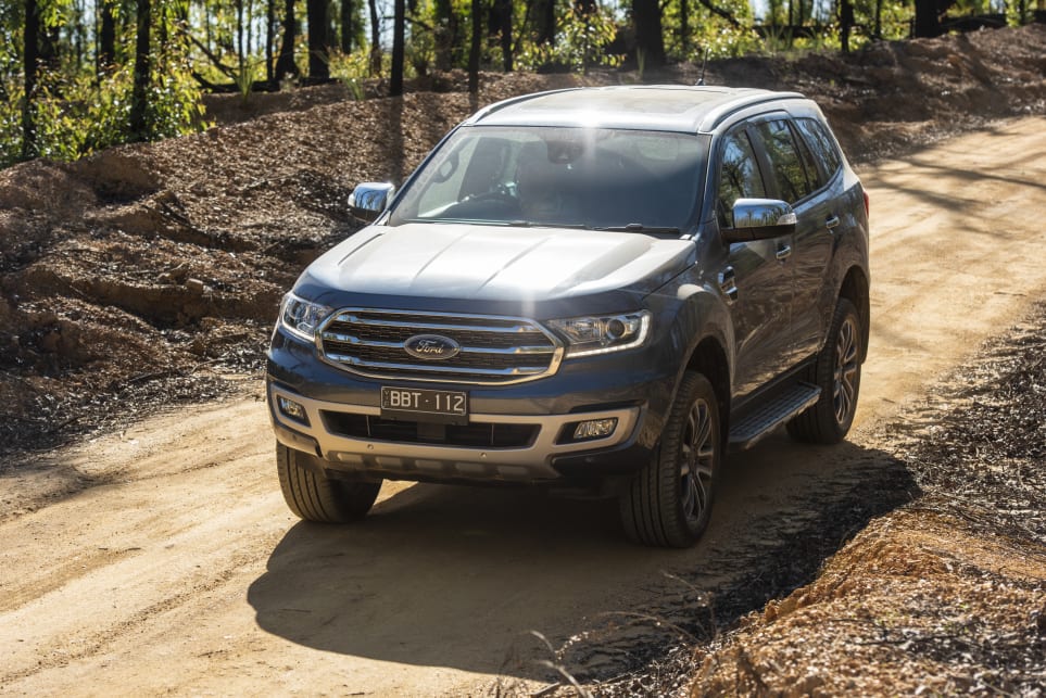 The driving experience felt one step removed from the terrain you're on (pictured: Ford Everest Titanium).
