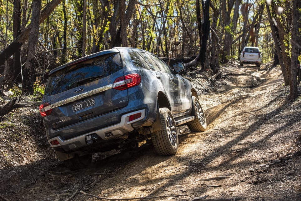 Sometimes the Everest felt bulky on tighter points along the bush tracks we travelled (pictured: Ford Everest Titanium).