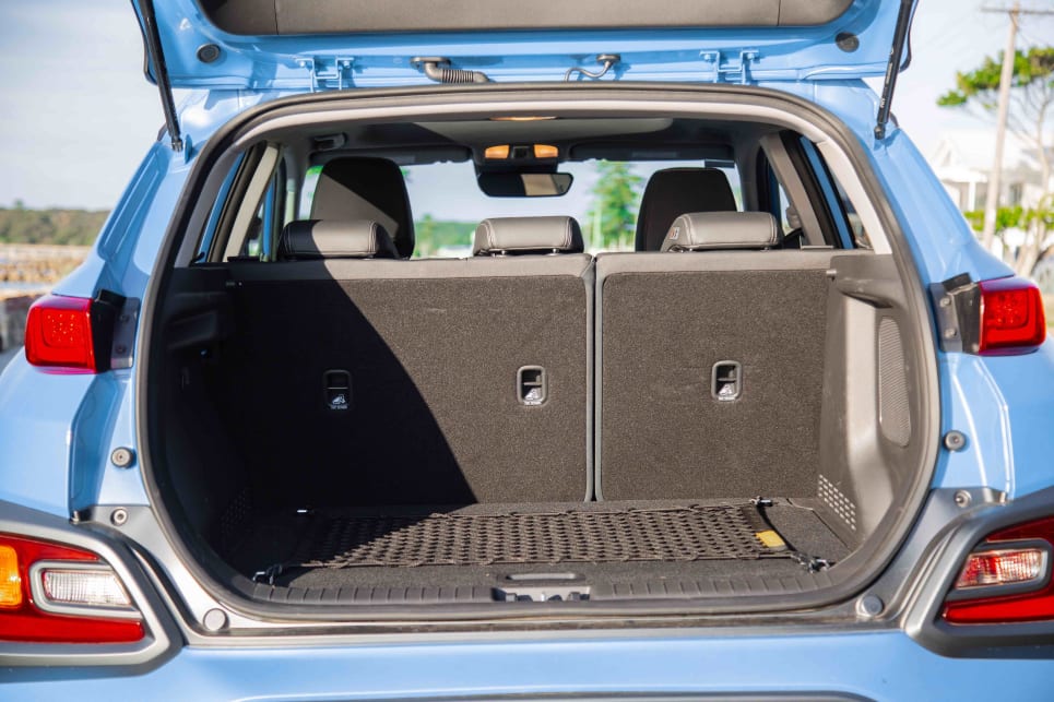 The Kona offers 361L (VDA) boot space.