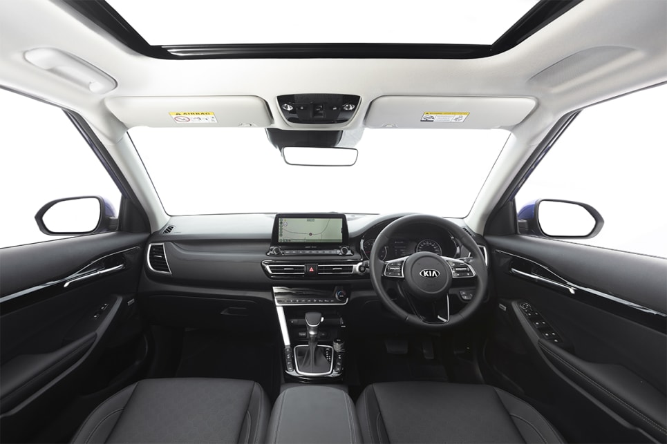 Inside, there's interior mood lighting, an eight-speaker Bose stereo, and a 7.0-inch driver info display.