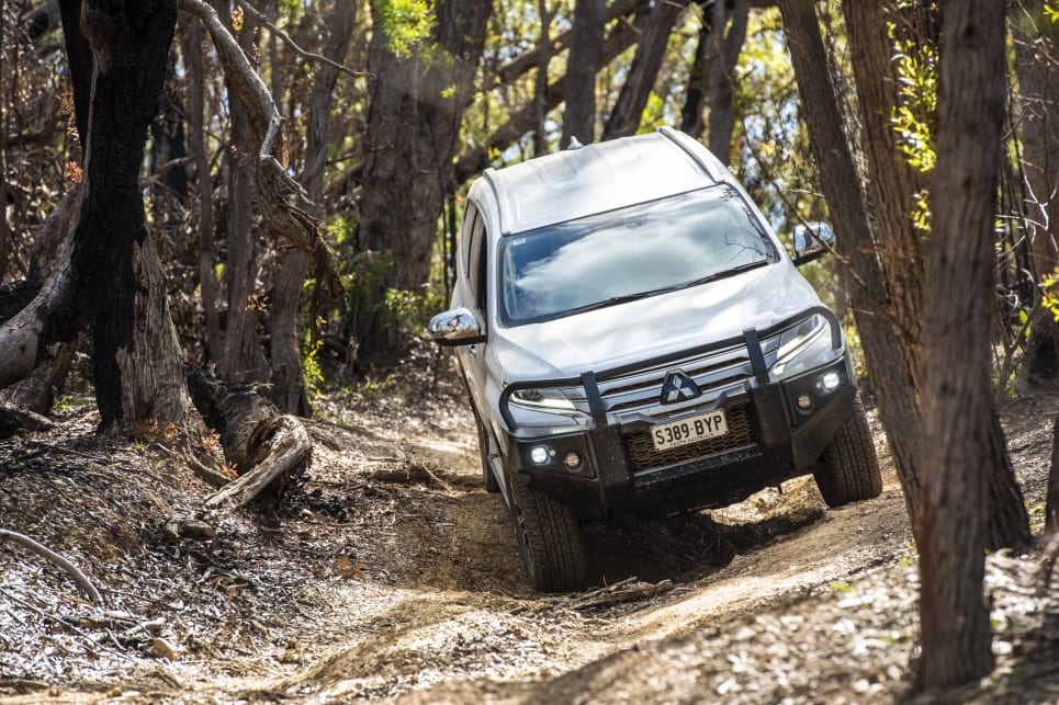 Its hill descent control system was a bit more measured than the others (pictured: Mitsubishi Pajero Sport Exceed).