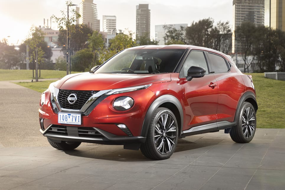 At a glance, the new Juke may look a lot like the previous one, but the likeness is really only because of the bulbous face with oversized headlights and a sloping roofline in side profile. (Ti variant pictured)