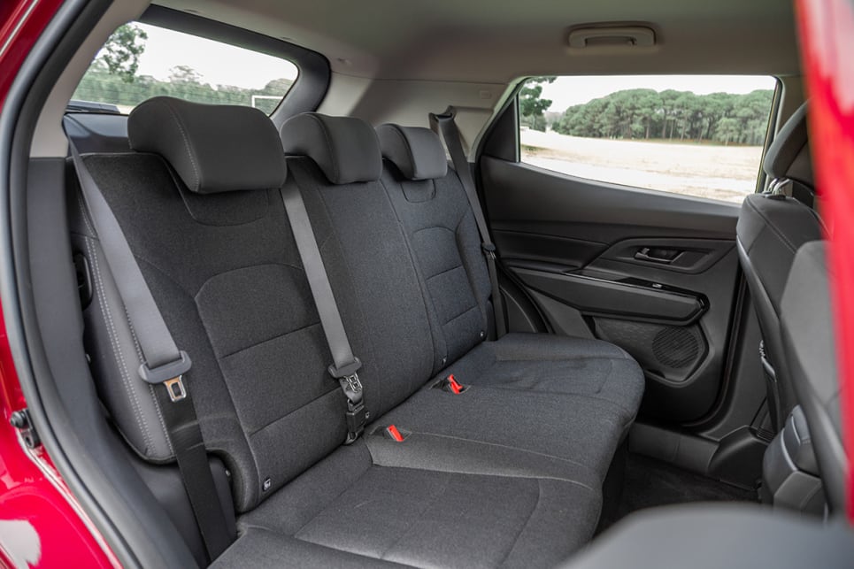 The back seat offers massive amounts of legroom. (image: Tom White)
