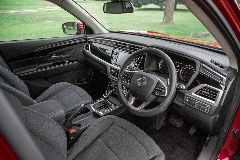 While the design of the Korando ELX is quite nice, there are some materials in there that somewhat unnecessarily date the interior. (image: Tom White)