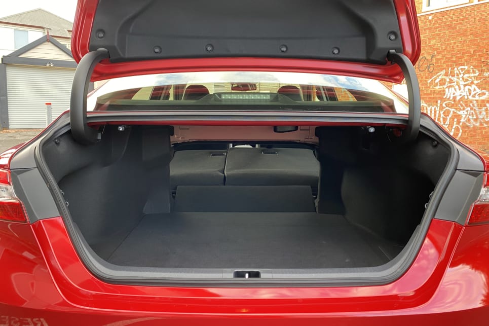 The boot space can be expanded for more cargo capacity. 