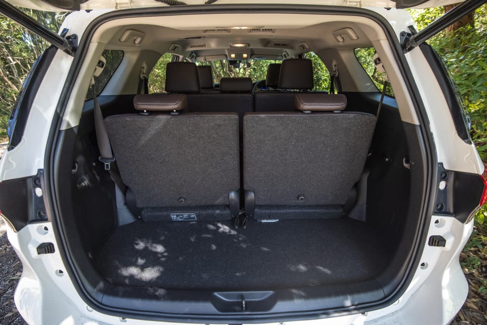 The Toyota Fortuner’s boot space is pretty darn generous with seven seats up.