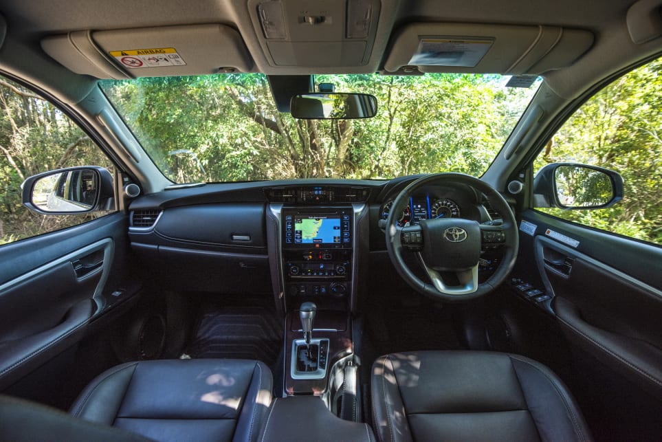 The steering was decently responsive and nicely weighted (pictured: Toyota Fortuner Crusade).