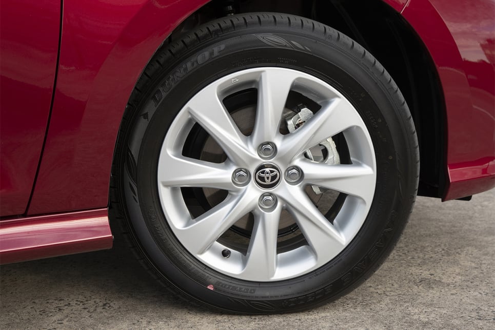 The SX swaps the 15-inch steel wheels for alloys. (SX Hybrid variant pictured)