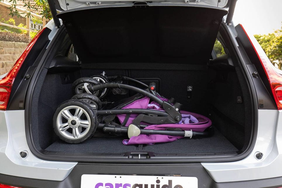 The XC40 easily fit the bulky CarsGuide pram.