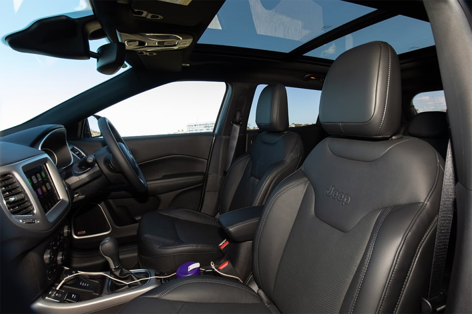 The front seats are power adjustable and also heated.