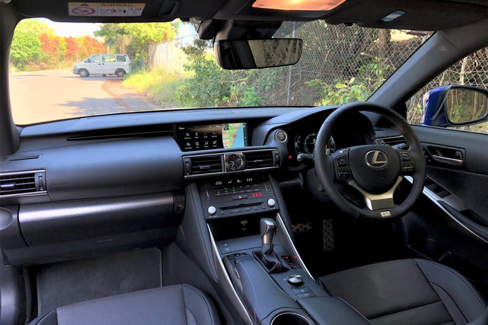 Lexus IS350 F Sport interior.
