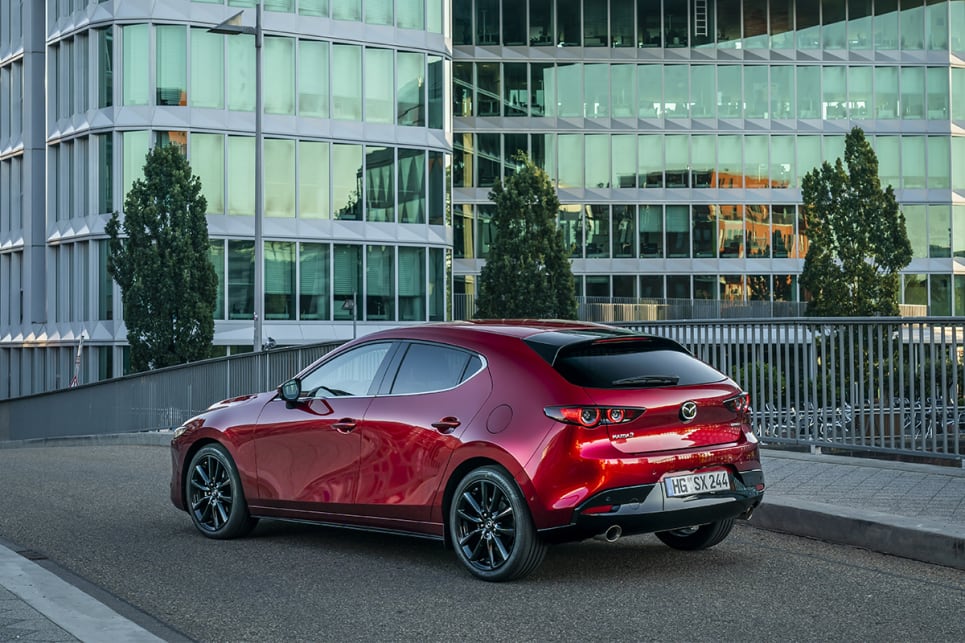 Visually, the Skyactiv-X model doesn't differ much from the other Mazda 3s.