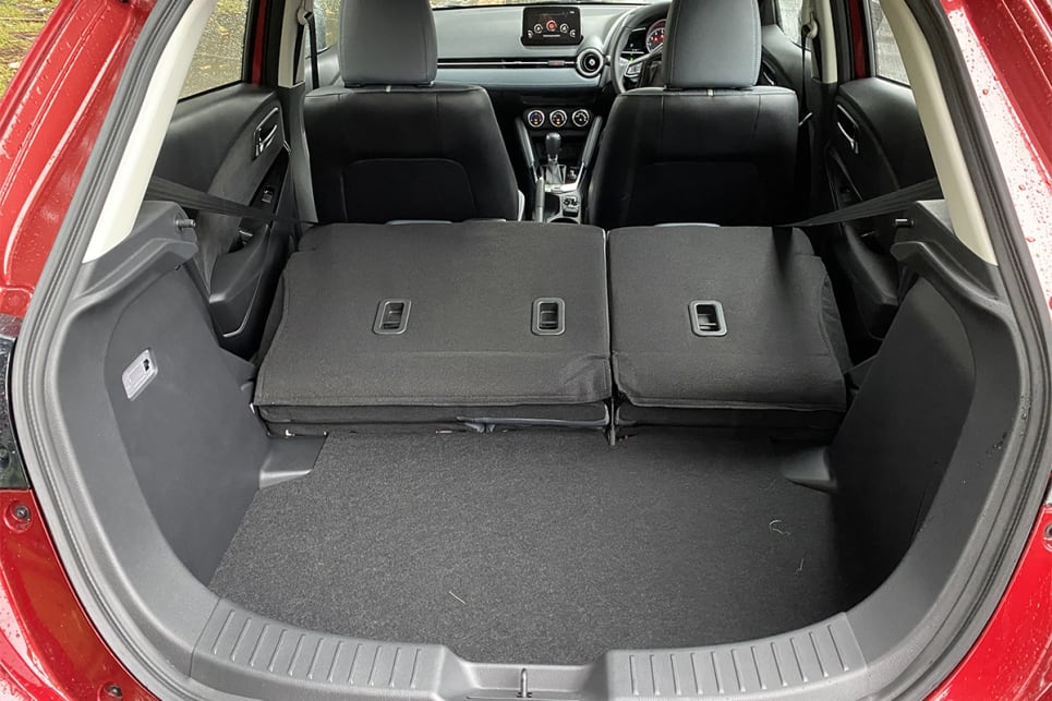The Mazda 2 features 60/40 folding backseats.