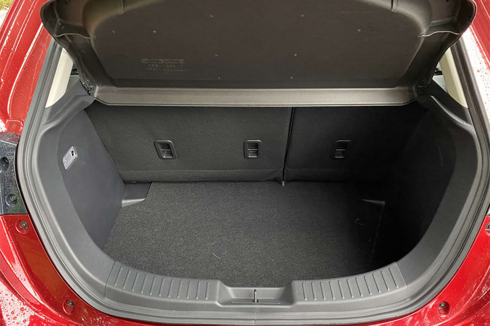 With the rear seats in place, boot space is rated at 250-litres (VDA).