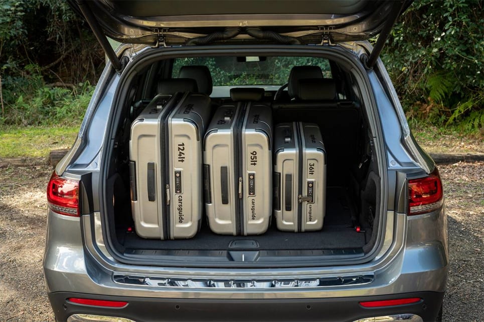 The Mercedes has significantly less capacity on paper (560L with the third row stowed). (image: Tom White)