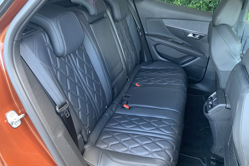 The rear seats are well-shaped for two.