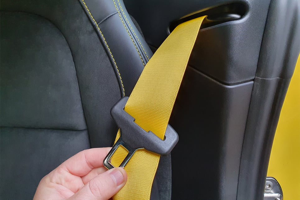 The body colour seatbelts cost an extra $570. (image credit: Malcolm Flynn)