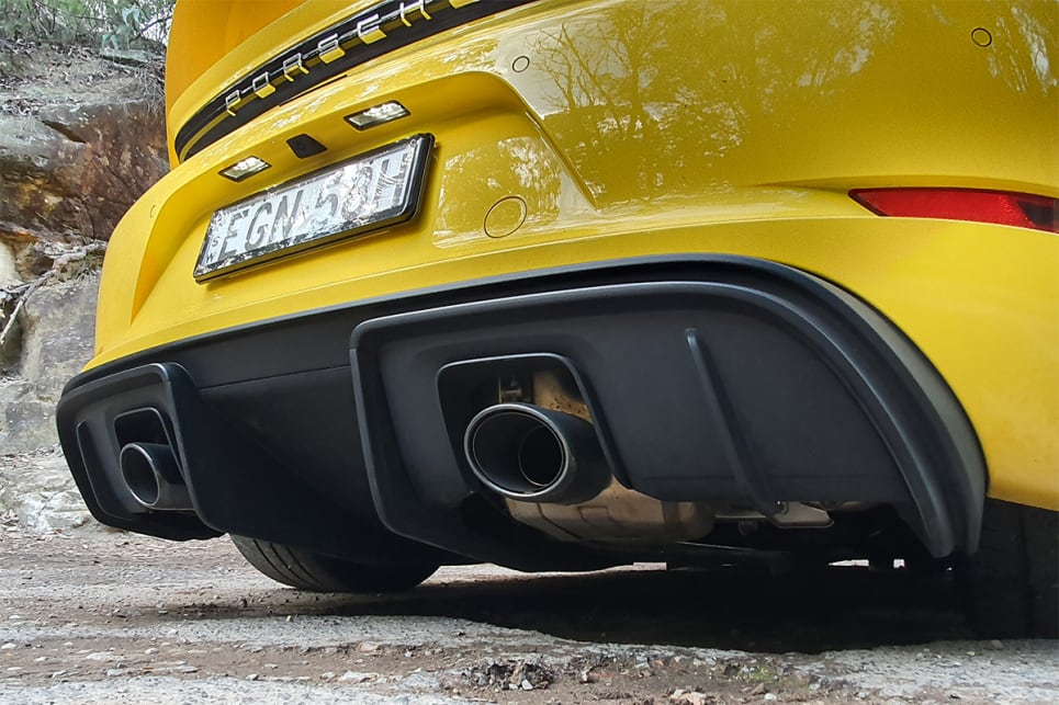 The rear bumper’s diffuser insert has been extended, with the same split dual exhausts. (image credit: Malcolm Flynn)