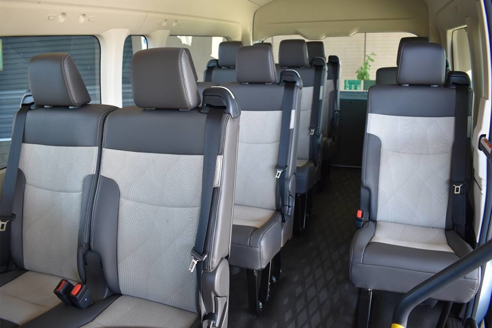 Including the driver and front passenger, the Commuter has five rows of seating.