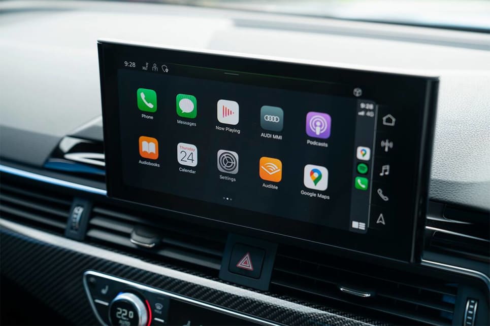 The 10.1-inch central touchscreen features Apple CarPlay and Android Auto. (Sportback variant pictured)