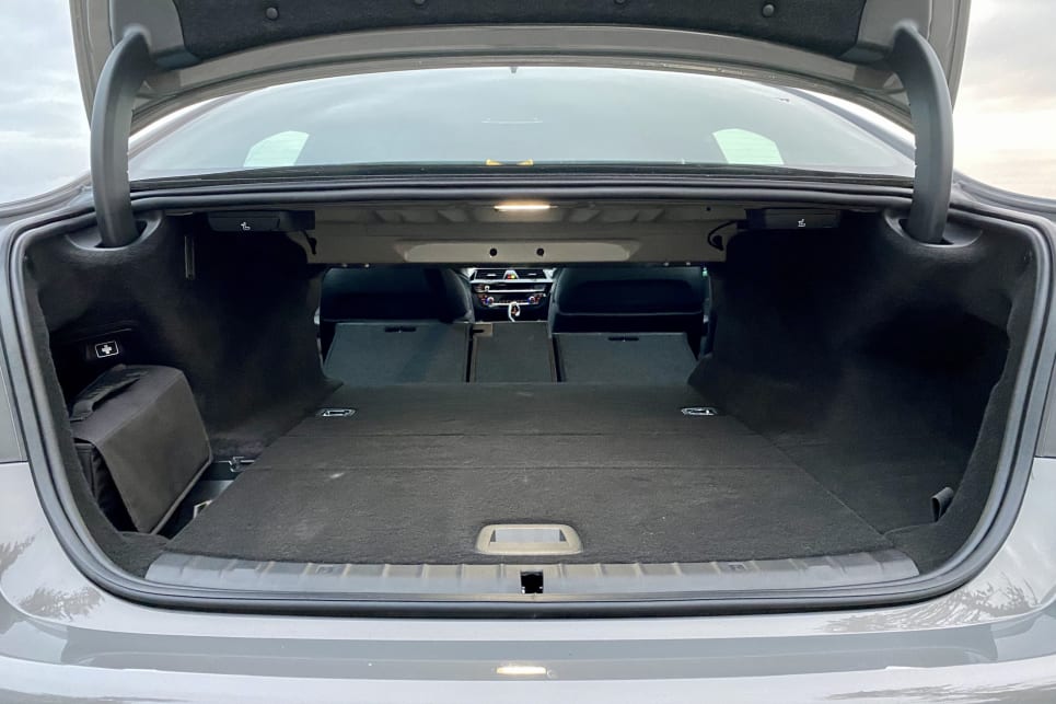 The boot is smaller than the standard car's as there is a lithium-ion battery hidden underneath the floor.