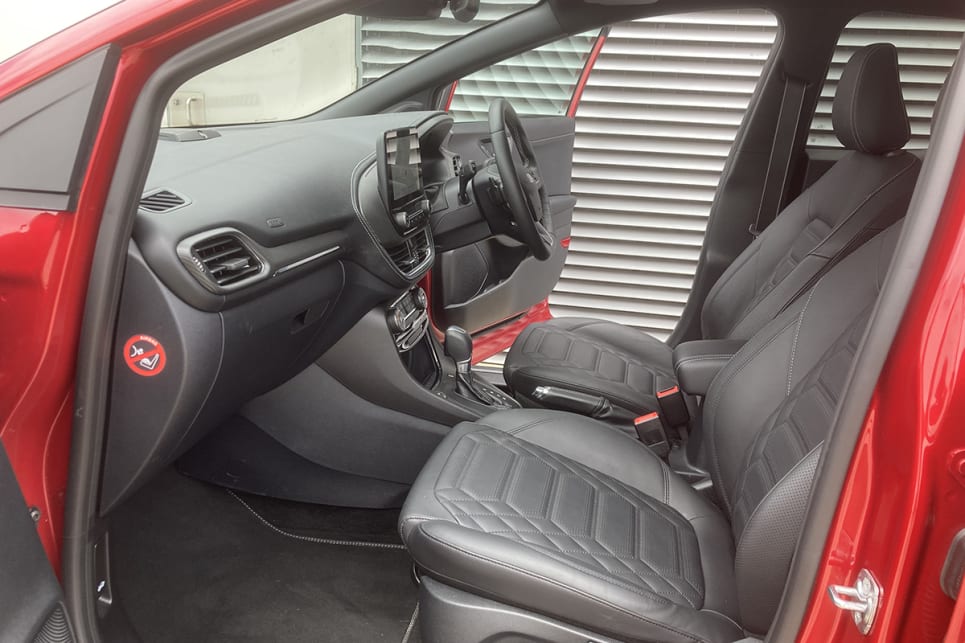 The Puma's front seats are sumptuously enveloping, offering plenty of support. (image: Byron Mathioudakis)