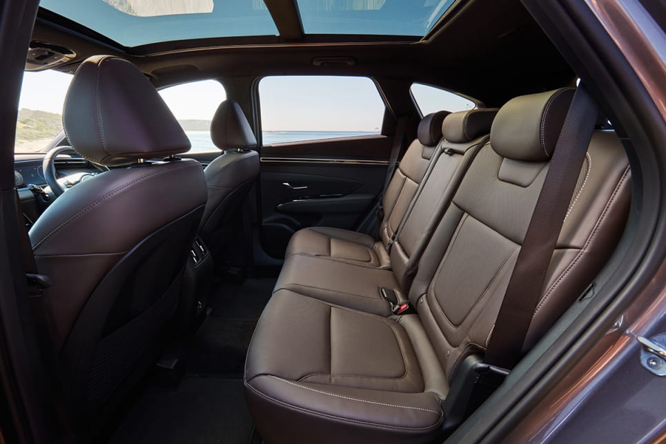 The rear seat space is exceptional for adults. (Highlander variant pictured)