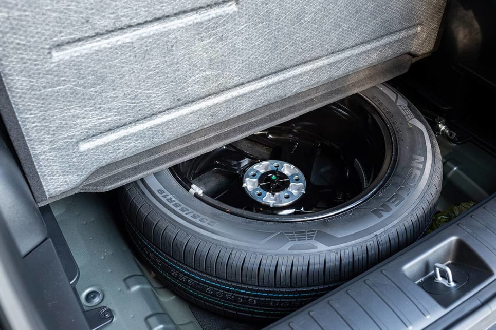 Underneath the boot floor is a full-size alloy. (Highlander variant pictured)