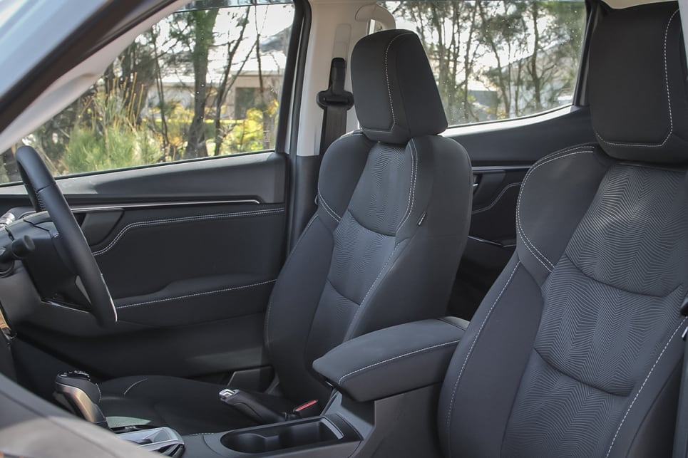 The seats, front and back, are comfortable and well-cushioned.