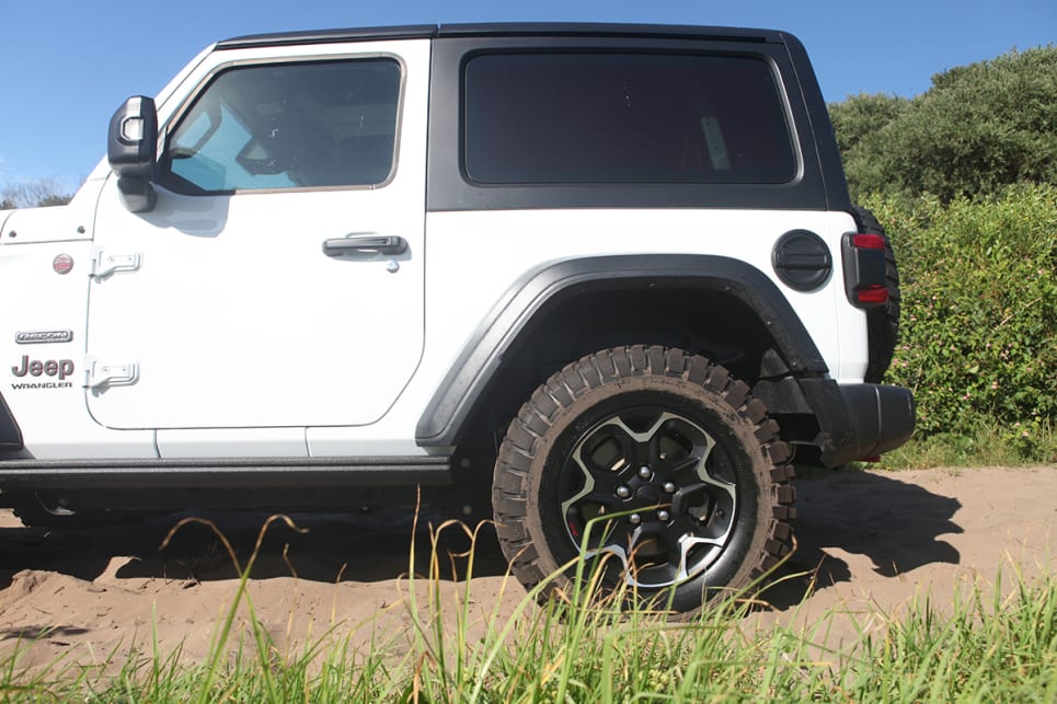 The Rubicon has 32-inch BF Goodrich off-road tyres.