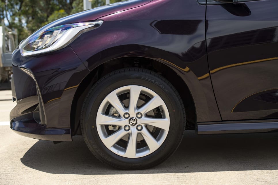 The Yaris has the smallest and most plain-looking 15-inch alloys (image credit: Rob Cameriere).