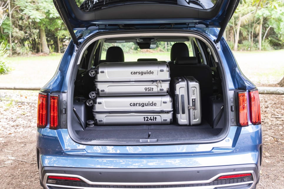 The Sorento claims 616L of boot space with five-seats-up (image: Sorento Sport+).