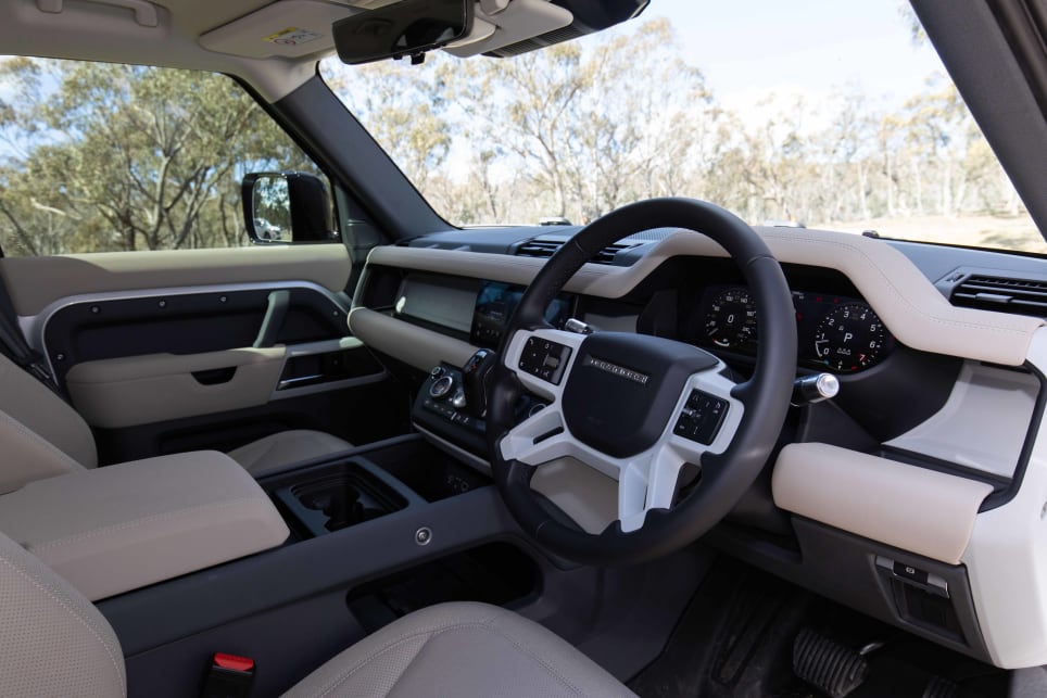 The interior is a nice blend of durable materials.